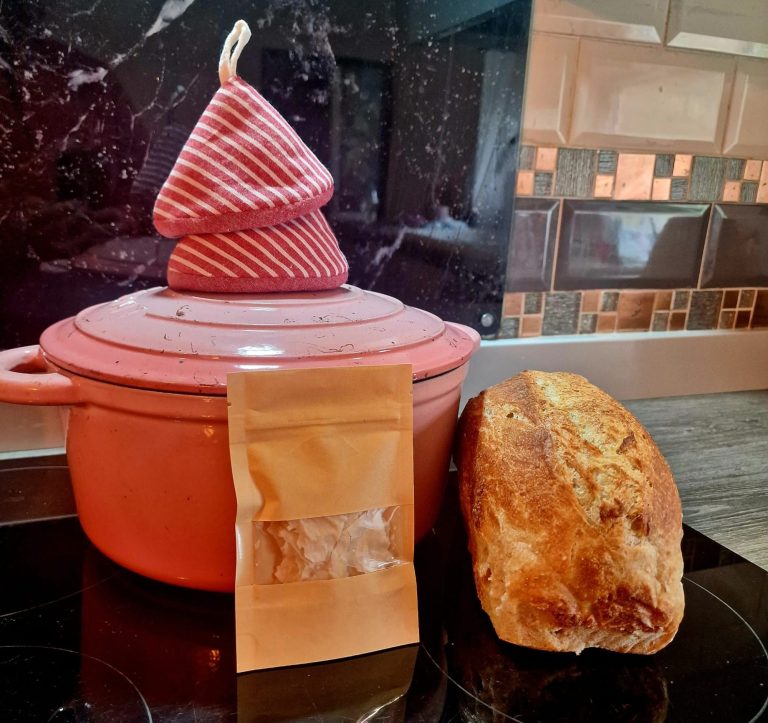 A selection of homemade sourdough loaves and bloomers